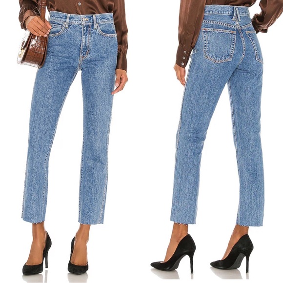 SLVRLAKE Denim - SLVRLAKE Hero Blue High Waisted Straight Leg Jeans Size 26